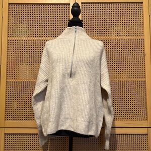 Vince Camuto 1/4 Zip Mock Neck Pullover Sweater Color Size M cozy cream